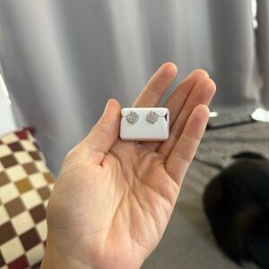 Moissanite Silver Stud Earrings